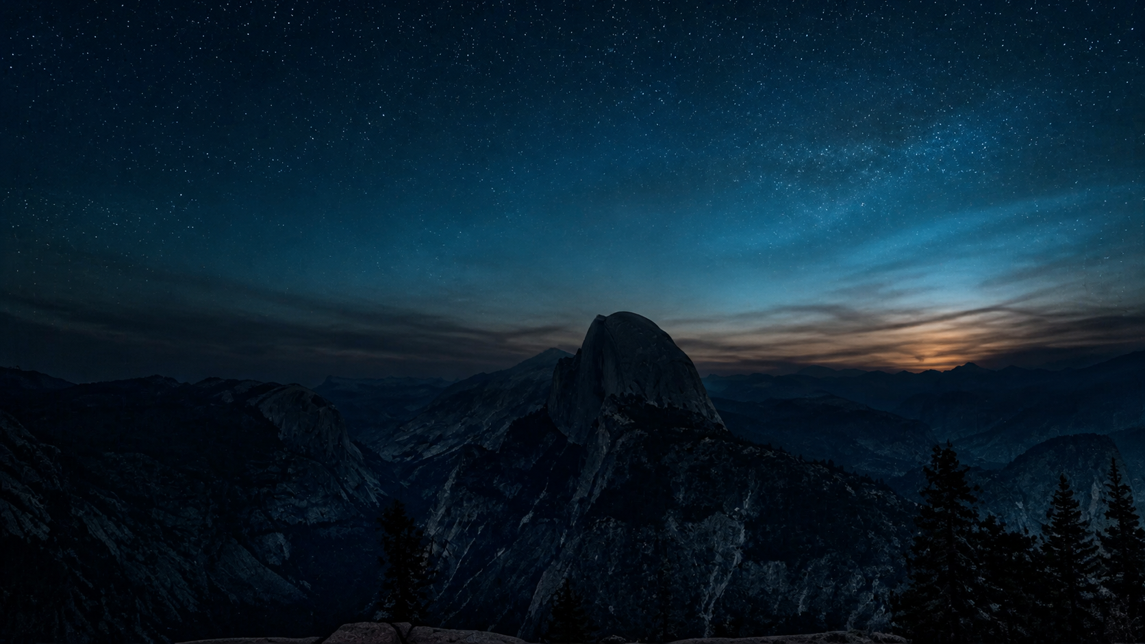 Mountain night sky background